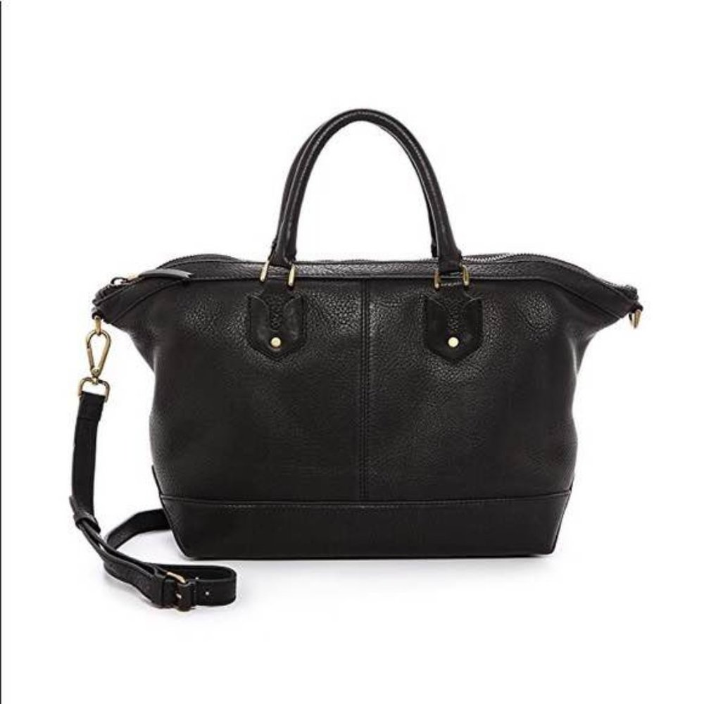 Madewell Black Grainy Heritage Satchel Purse